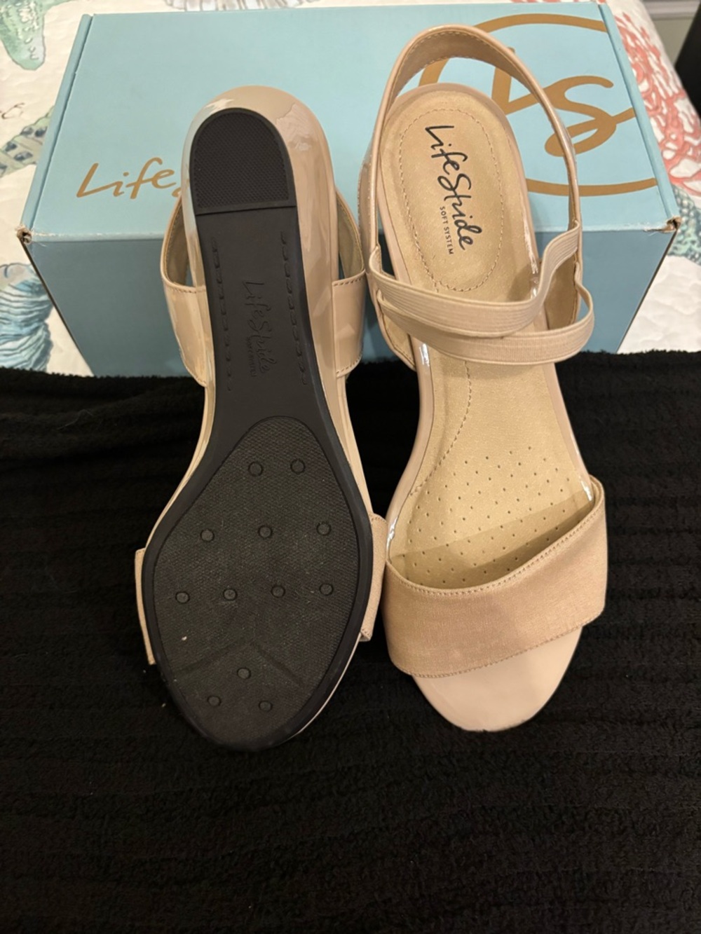 Life Stride Neutral Beige Open-Toe Slingback Sandals - Picture 3 of 6
